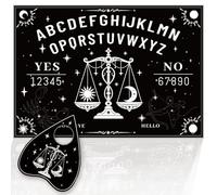 PRESSINART Wood Spirit Board with Heart Planchette A4 Size, Pendulum Dowsing Board Constellation Pattern Wooden Black Divination Tool Set for Home Decor Altar Meditation Spiritual Talking
