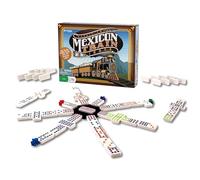 Pressman Mexican Train Dominoes - Beautiful Color Dot Double 12 Dominoes Set - Includes Train Markers and Hub Multi Color, 5"