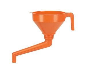 Pressol Oilbottle Funnel 160mm, Orange | With sieve and angle tube