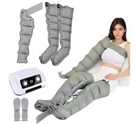Pressotherapy Air Compression Leg Foot Massager, Electric Air Compression Massager, 6 Cavity Lymphatic Drainage Massager for Circulation Arm Waist Foot Ankle Pain Relax (Grey 1 arm + 2 Legs)
