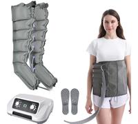 Pressotherapy Air Compression Leg Foot Massager, Lymphatic Drainage Massager 6 | 8 Cavity Compression Boots Recovery System, Full Leg Wrap Pressure Machine for Circulation Improvement & Fast Reco