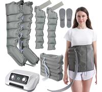 Pressotherapy Air Compression Leg Foot Massager, Lymphatic Drainage Massager 6 | 8 Cavity Compression Boots Recovery System, Full Leg Wrap Pressure Machine for Circulation Improvement & Fast Reco