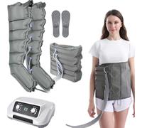 Pressotherapy Air Compression Leg Foot Massager, Lymphatic Drainage Massager 6 | 8 Cavity Compression Boots Recovery System, Full Leg Wrap Pressure Machine for Circulation Improvement & Fast Reco