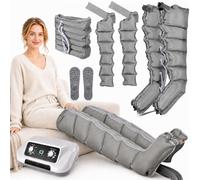 Pressotherapy and Lymphatic Drainage, 6-Cavity Pressotherapy Boots, Electric Air Compression Massager Machine, Lymphoedema Treatment for Legs, Lymphedema Pump (Grey, 2legs+2arms+1waist)