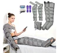 Pressotherapy and Lymphatic Drainage Machine, 6-or-8-Chamber Air Compression Boots for Blood Flow, Arm Leg Waist Wrap Foot Ankle Calf Massager, Pain Relief and Muscle Relax, 2 Arms Plus 2 Legs at Ho