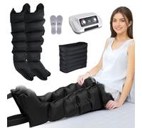 Pressotherapy Boots Legs with 6 CavitiesProfessional Pressotherapy Massager for Home_PRESSOTHERAPY Machine for House Adjustable Time and Pressure (Black 6 Chambers, Legs + Waist L)