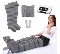 Pressotherapy Boots Legs with 6 CavitiesProfessional Pressotherapy Massager for Home_PRESSOTHERAPY Machine for House Adjustable Time and Pressure (Grey 6 Chambers, Legs + Waist L)