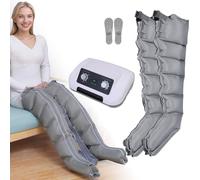 Pressotherapy for Home Abdomen and Legs, Machine Boots Device Pressotherapy Professional Leg, 6 Chambers Circulation Massager (Grey Legs, M)