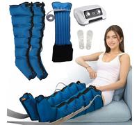 Pressotherapy Full Body with 6 Cavities Pressotherapy for Home Abdomen and Legs. Pressotherapy Machine for Home Complete (Blue 6 Chambers, XXL Legs + Waist)