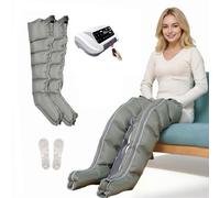 Pressotherapy Leg Massager wiht Remote, Air Compression Boots for Lymphatic Drainage & Pain Relief, Adjustable 0-240 mmHg & 0-60 Min Timer, Ideal for Home Use, Office & Recovery