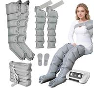 Pressotherapy Machine, 6 Cavity Full Body Massager, Adjustable Pressure 0-240mmHg with 0-30 Mins Timer, Muscle Pain Relief and Swelling Reduction, Lipedema Compression