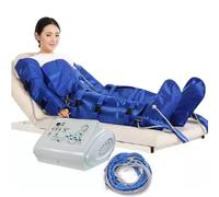 Pressotherapy Massage Lymphatic Drainage Beauty Machine Electric Air Wave Pressure Compression Massager Machine Suit, for Full Body Lymphatic Drainage Massage Weight Loss (Blue)
