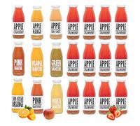 PRESSUICE - Apple Strawberry Smoothie & Fruit Mix 24 Bottles Variety Pack - Cold Pressed Juice 250 ml - No Added Sugar - Vegan Friendly - Natural Taste From Fresh NFC Juice