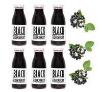 PRESSUICE Fresh Black Elderberry Juice not from concentrate | 6 bottles pack x 250 ml Fruit Juices NFC | Pressed Black Elderberry Semi Sour Drink | No added Sugar | Natural Sugar Free Press