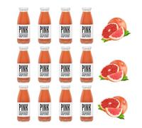 PRESSUICE Fresh Pink Grapefruit Juice not from concentrate | 12 bottles pack x 250 ml Fruit Juices NFC | Pressed Grapefruit Semi Sweet Drink | No added Sugar | Natural Sugar Free Press