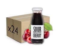 PRESSUICE Fresh Sour Tart Cherry Juice 100% Cold-Pressed NFC 24 x 250 ml | 24 Bottles Pack, Tart Flavour, Not From Concentrate, Naturally Cloudy, No Added Sugar, No Additives, Vegan, GMO Free