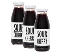 PRESSUICE Fresh Sour Tart Cherry Juice not from concentrate - 6 bottles x 250 ml Fruit Juices NFC - Pressed Semi Sour Drink - No added Sugar - Natural Press for Cocktails Lemonades (Pack of 3)