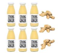 PRESSUICE Fresh Strong Ginger Juice not from concentrate - 6 bottles pack x 240 ml Vege Juices NFC - Pressed Ginger Semi Sweet Drink - No added Sugar - Natural Sugar Free Press - Soft drinks