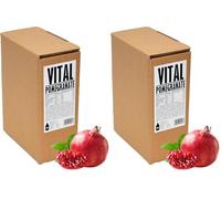 PRESSUICE - Fresh Vital Pure Pomegranate Juice not from concentrate - 1 carton 3 liters - Fruit Juices NFC - Natural Pressed Semi Sweet Drink - No added Sugar - Soft Refreshing drinks (Pack of 2)