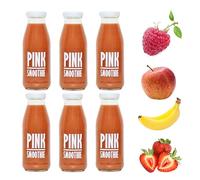 PRESSUICE Pink Smoothie 240 ml | 6 bottles pack | Fruit Smoothies Squash Strawberry Apple Raspberry Banana | Drink for Kids and Adults | From Fresh Press NFC Juice