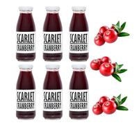 PRESSUICE Pure Cranberry Juice No Added Sugar 100% Cold-Pressed NFC 6x250ml | 6 Bottles Pack, Sour Tart Flavour, Not From Concentrate, Naturally Cloudy, No Added Sugar, No Additives, Vegan, GMO Free