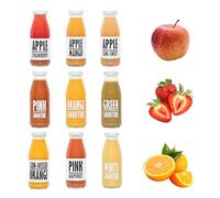 PRESSUICE Summer Variety Pack Juice Smoothie 240 ml - 12 bottles pack - Fruit Smoothies Squash Orange Apple Pineapple Mango Banana - Drink for Kids and Adults - From Fresh Press NFC Juice