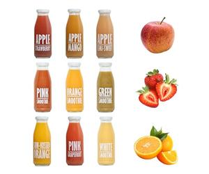 PRESSUICE Summer Variety Pack Juice Smoothie 250 ml - Fruit Mix 12 bottles- Pure Apple Semi Sweet Strawberry Orange Mango Grapefruit Pineapple Pear Coconut Milk - Drink From Fresh Press NFC Juice