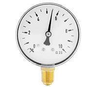 Pressure - 0~10 Bar Measurement Range with 2.3" Face, 1/4" NPT Thread, Side Mounted for Air Water Oil Gas Monitoring