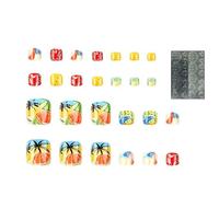 Pressure Applicable Toe Nails, Recyclable for Summer with Unique Design, for Nail Decoration Women Adults Family Friends Pedicure Hobby Beach