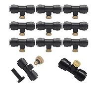 Pressure atomizing misting Sprayer, 10pcs Brassmisting Nozzles for Outdoor Cooling System, Low Pressuremister Nozzle with 1/4'' Slip-Lock Tees Atomizingmisting Sprayer Fog Nozzles for Garden,(0.1
