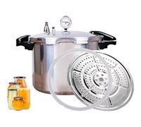 Pressure Canner Cooker for Canning & Water Bath, Includes Pressure Gauge & Regulator, Compatible with Natural Gas & Open Flame, 10 PSI Pressure Release