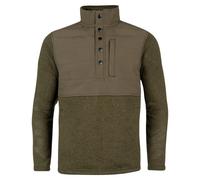JACK PYKE Mens Fleece Pullover - Long Sleeve Outdoor Jacket with Stand Collar, Padded Upper Panel, Zipped Pockets and Snap Fastening Jumper for Country and Casual Wear - Green, XXL