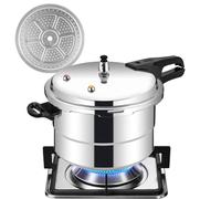 Pressure Cooker - 10 Inch Kitchen Cooker | Aluminium Alloy Cooker - Heavy Duty Cookware with Steam Insert that Provides Even Heat Distribution for Preparing, Meat, Poultry