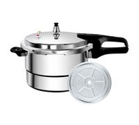Pressure Cooker - 24cm, 7L, Aluminium Alloy | Thickened Double Handle Pot with Steamer Rack | Induction Gas Electric Hob, Compatible for Kitchen, Home, Restaurant