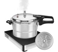 Pressure Cooker 5L, Aluminum Alloy Grain Cooker with Steamer Insert, Kitchen Cookware for Meat, Poultry, Seafood & Vegetables, Home & Restaurant Use