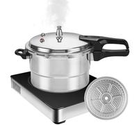 Pressure Cooker - 5L Grain Cooker With Steamer Insert, Cooking Pot| Aluminum Alloy Cookware For Poultry Meat Vegetable Seafood Kitchen Cook Restaurant