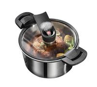Pressure Cooker Pot | Stainless Steel Fast Cooking Pressure Pot | Thick Ergonomic Stewing System Accessories for Family Friends Coworkers Gatherings and Everyday Meals