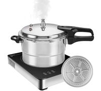 Pressure Cookers | 5L Slow Cooker with Steamer Insert,Cooking Pot, Aluminum Alloy Cookware for Poultry Meat Vegetable Seafood Kitchen Cook Restaurant