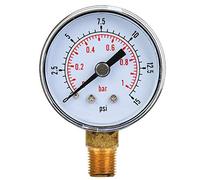 Pressure - Dual Scale Pointer Type, Transparent Dial + Metal Case for Accurate Air Pressure Measurement, 1 / 8inch BSPT Connection, Battery - Operation (type 1)