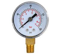 Pressure - Dual Scale Pointer Type, Transparent Dial + Metal Case for Accurate Air Pressure Measurement, 1 / 8inch BSPT Connection, Battery - Operation (type 5)