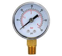 Pressure - Dual Scale Pointer Type, Transparent Dial + Metal Case for Accurate Air Pressure Measurement, 1 / 8inch BSPT Connection, Battery - Operation (type 3)