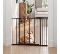 Pressure Fit Dog Gate Pet Barrier for stairs doorway, 76-107cm Width PawHut Black One Size