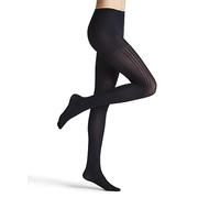 FALKE Women's Prime Rib 60 DEN W Ti Semi-Opaque Patterned 1 Pair Tights, Blue Marine 6179, L