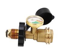 Pressure Gauge Adapter for Gas Tank Connection, Brass Gas Tank Connection Adapter with Threaded Mounting for 5-100lb LPG Gas Tanks, Compatible with LPG Meters