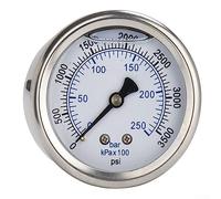 Pressure Gauge, M14x1.5 Thread Pressure Washer Pressure Gauge 0-250 Bar 3500 Psi Metal 5.5KW
