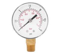 Pressure Gauge - Mini Low Pressure Gauge For Fuel Air Oil Or Water 0-15psi/0-1bar BSPT
