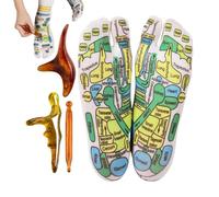 Pressure Point Socks, Foot Massage Socks - Foot Reflexology Socks with 3 Massagers, 2 Pairs of Reflexology Foot Socks for Beginners, Men and Women, for Home Use