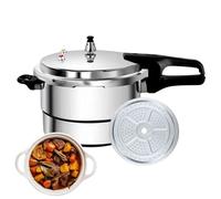 Pressure Pot - Aluminum Alloy 7L 24cm | Double Handle Even Heating Pressure Cooker with Steaming Rack Kitchen Canner for Soup Chicken Fish Rice Stewing Home Apartment Restaurant Commercial