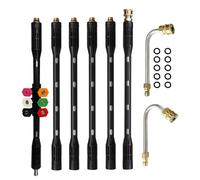 Pressure Power Washer Extension Wand 9pcs Set with Curved Rod and 6 Nozzle Tip for Easy Cleaning of Hard to Reach Area Quick Connection Nozzle Tip