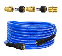Pressure Power Washer Hose 30 FT x 1/4", Super Flexible Kink Resistant Car Washer Replacement with M22 Fittings & 3/8" Quick Connect Adapters for Ryobi Troy Bilt Flexzilla Greenworks & More, 4200PSI